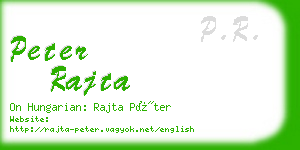 peter rajta business card